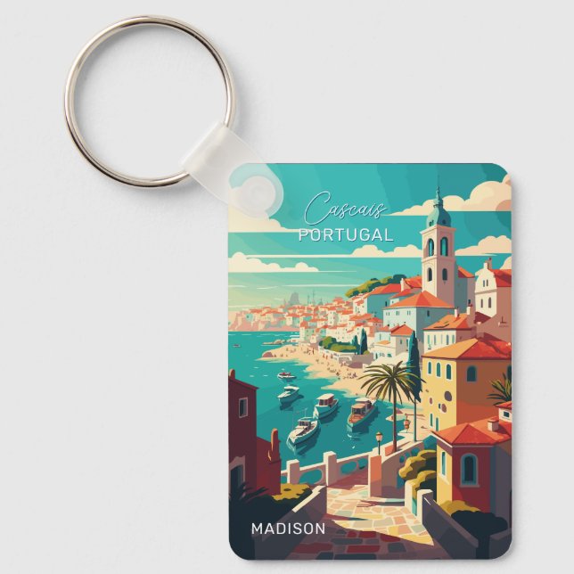 Anpassat namn Cascais Portugal Nyckelring (Framsida)