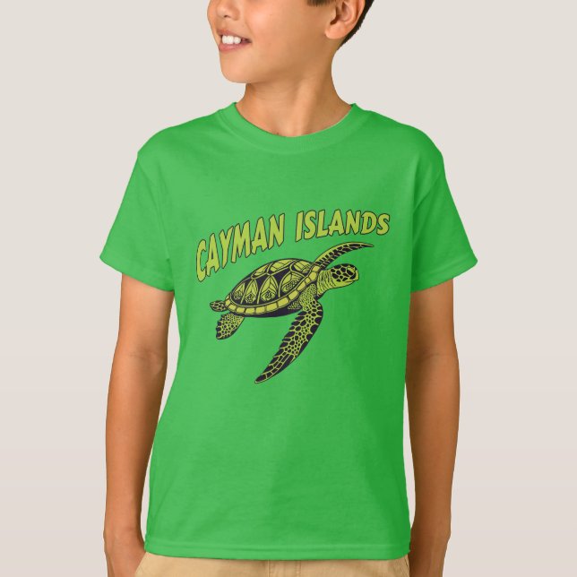 Anpassat namn Caymanöarna Turtle T Shirt (Framsida)