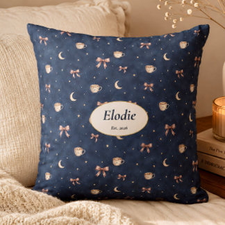 Anpassat namn Celestial Cottagecore Moon Mysig pre Kudde