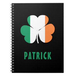 Anpassat namn Celtic Ireland Shamrock Irish Flagga Anteckningsbok