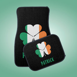 Anpassat namn Celtic Ireland Shamrock Irish Flagga Bilmatta