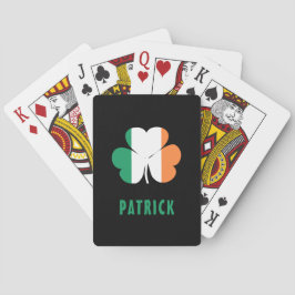 Anpassat namn Celtic Ireland Shamrock Irish Flagga Casinokort