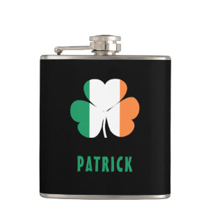 Anpassat namn Celtic Ireland Shamrock Irish Flagga Fickplunta
