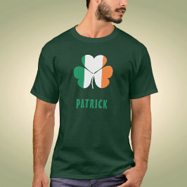 Anpassat namn Celtic Ireland Shamrock Irish Flagga T Shirt