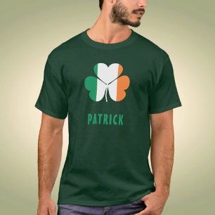 Anpassat namn Celtic Ireland Shamrock Irish Flagga T Shirt