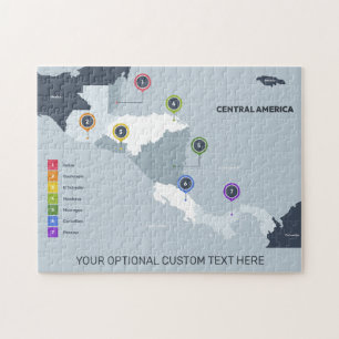 Anpassat namn Centralamerika Karta Pussel