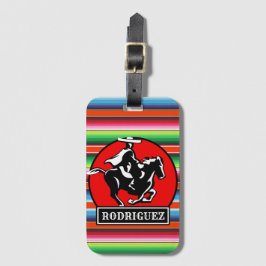 Anpassat namn Charro Horse Spain Mexican Serape Bagagebricka