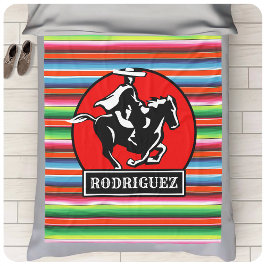 Anpassat namn Charro Horse Spain Mexican Serape Fleecefilt