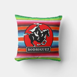 Anpassat namn Charro Horse Spain Mexican Serape Kudde