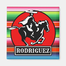 Anpassat namn Charro Horse Spain Mexican Serape Magnet