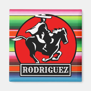 Anpassat namn Charro Horse Spain Mexican Serape Magnet