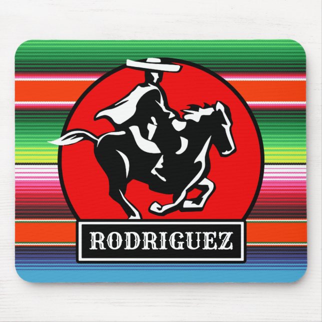 Anpassat namn Charro Horse Spain Mexican Serape Musmatta (Framsidan)