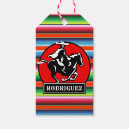 Anpassat namn Charro Horse Spain Mexican Serape Presentetikett