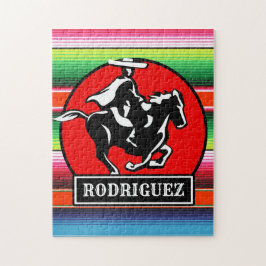 Anpassat namn Charro Horse Spain Mexican Serape Pussel