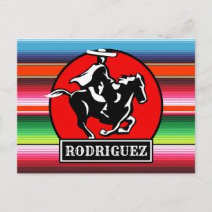 Anpassat namn Charro Horse Spain Mexican Serape Vykort