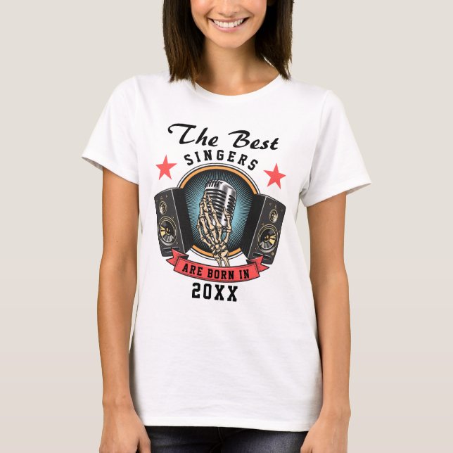 Anpassat namn Choir Singer Birthday T Shirt (Framsida)