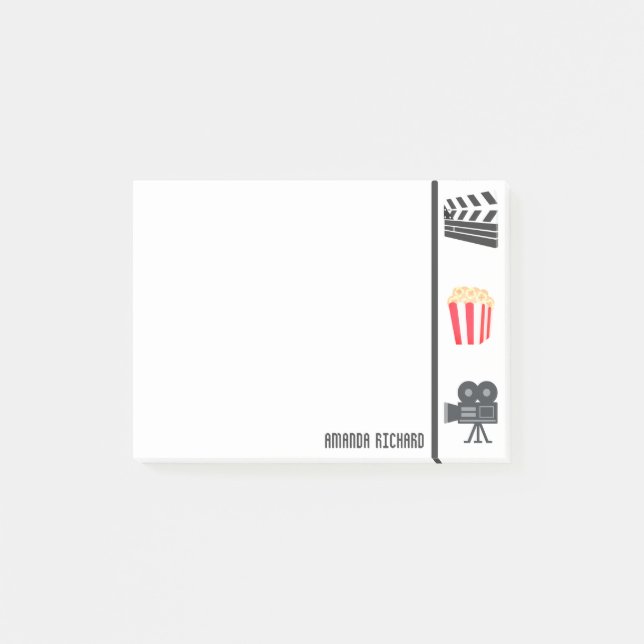 Anpassat namn | Cinema Emojis Post-it Block (Framsida)
