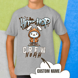 Anpassat namn, Coola Påsk Hip-Skutt Crew-kanin T Shirt