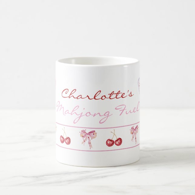 Anpassat Namn Coquette Mahjong Bränsle Rosa Slingo Kaffemugg (Center)