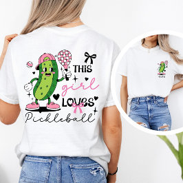 Anpassat Namn Coquette Pickleball Tjej T-Shirt