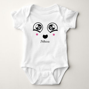 Anpassat namn   Cute ansikte leende med rosa kinde T Shirt