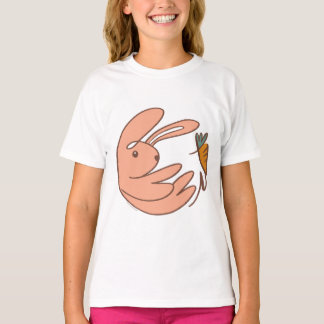 Anpassat namn Cute Bunny och Carrot Animal Art T Shirt