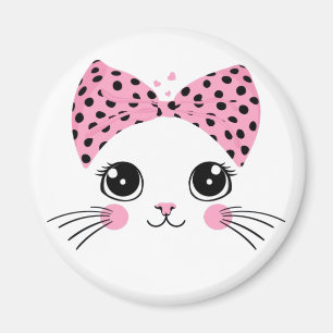 Anpassat namn Cute Cat Ansikte Magnet