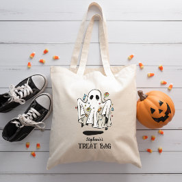 Anpassat namn Cute Ghost Halloween Bus eller godis Tygkasse