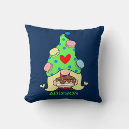 Anpassat namn Cute Gnome Cookies Hat Cake Heart Kudde