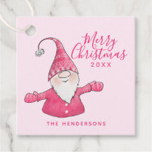 Anpassat namn Cute Gnome Rosa God jul