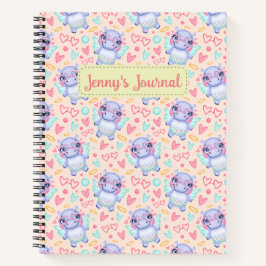 Anpassat namn Cute Hippo Bullet Journal