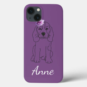 Anpassat namn Cute Hund, Flowers