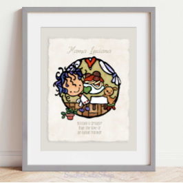 Anpassat namn! Cute Italy Cook Spaghetti Puppy Art Poster