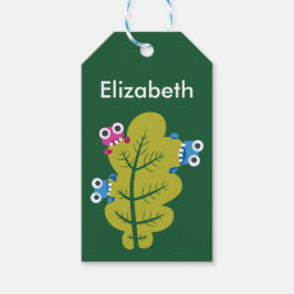 Anpassat namn Cute Kryp Eat Grönt Löv Presentetikett