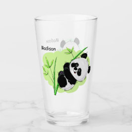 Anpassat namn Cute Pandas pint glass 2/2 Glaskopp