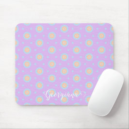Anpassat namn Cute Pastel Rainbow Bullseyes Mönste Musmatta