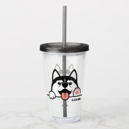 Anpassat namn Cute Siberian husky Take Away Mugg