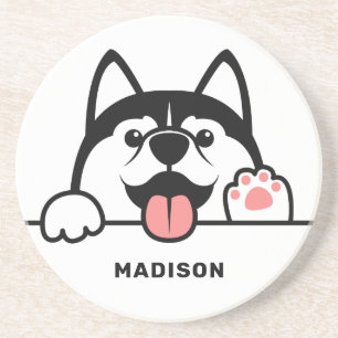 Anpassat namn Cute Siberian husky Underlägg