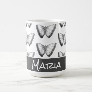 Anpassat namn Cute-Trendiget Vackert fjäril Kaffemugg