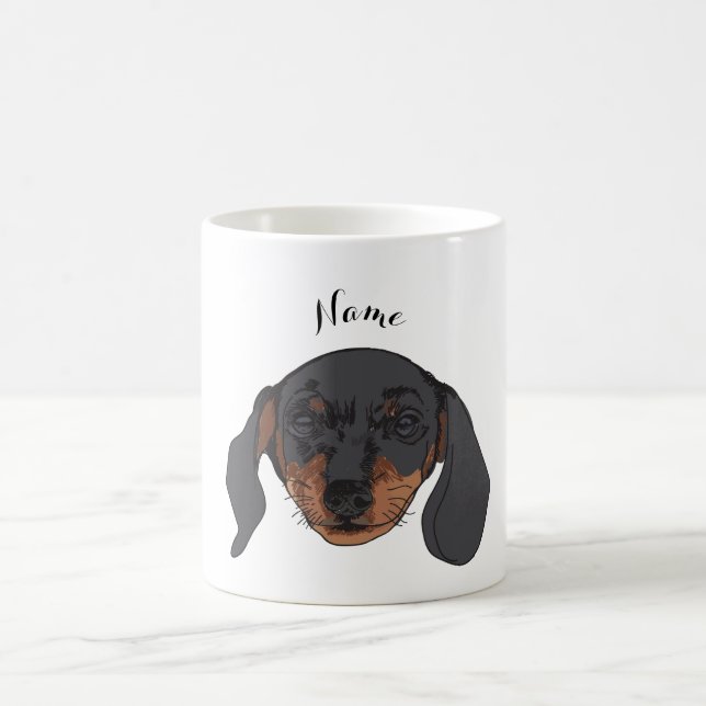 Anpassat namn Dachshund Art Kaffemugg (Center)