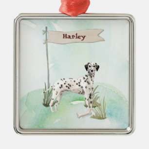 Anpassat namn Dalmatian Pet Hund Julgransprydnad Metall