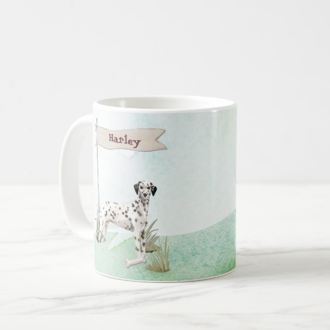 Anpassat namn Dalmatian Pet Hund Kaffemugg (Framsida vänster)