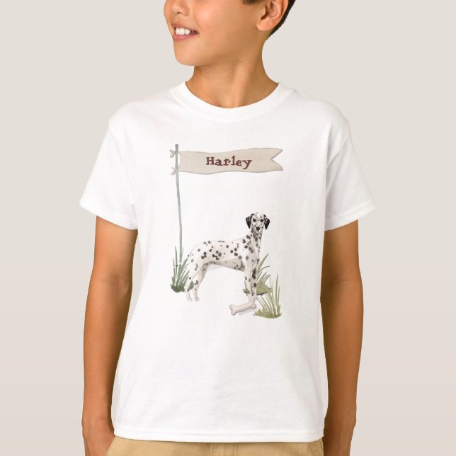 Anpassat namn Dalmatian Pet Hund T Shirt (Framsida)