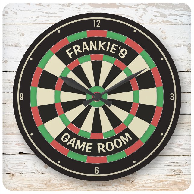 Anpassat NAMN Dart Board Game Room Man Cave Darts Stor Klocka (Skapare uppladdad)