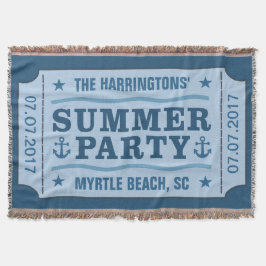 Anpassat namn, datum och plats för "Party Biljett" Mysfilt