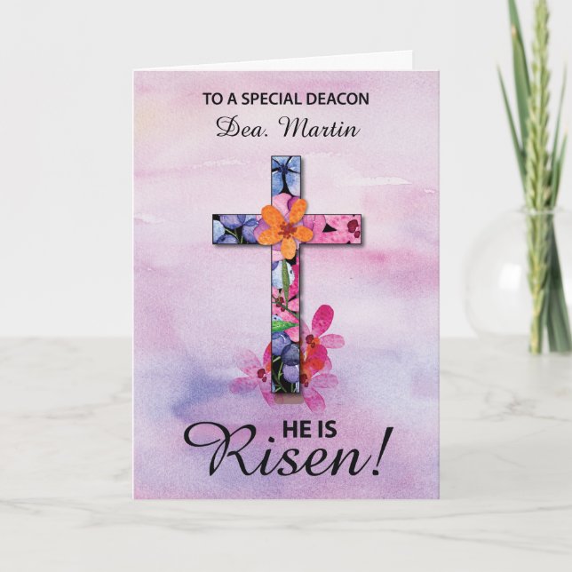 Anpassat namn Deacon Påsk Han är Risen Kor Kort (Framsida)