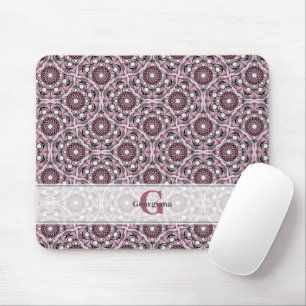 Anpassat namn Deco Dusky Ro Cherry Blommar Mandala Musmatta