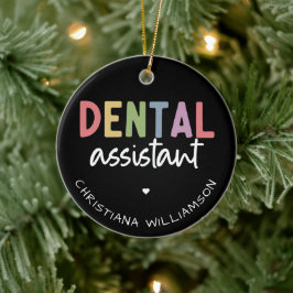 Anpassat namn Dental Assistant Gift Julgransprydnad Keramik