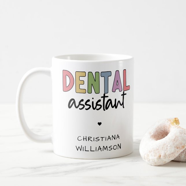 Anpassat namn Dental Assistant Gift Kaffemugg (Med munk)
