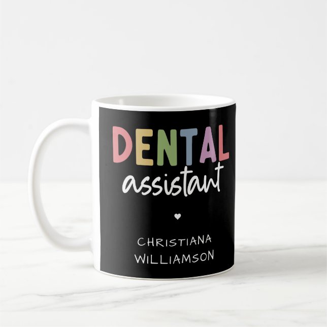 Anpassat namn Dental Assistant Gift Kaffemugg (Vänster)